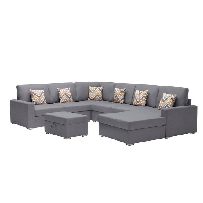 Nolan - 7 Piece Sectional Sofa With Pillows And Interchangeable Legs