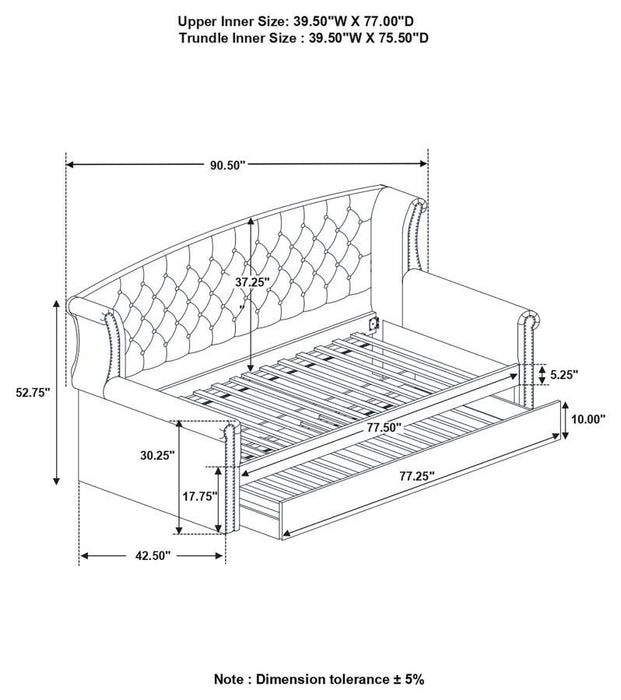 Scarlett - Upholstered Daybed With Trundle