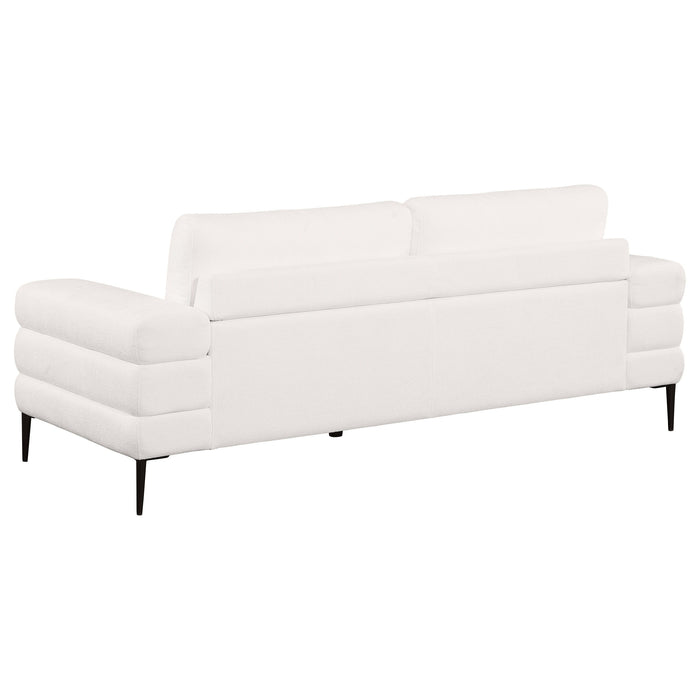 Jessel - Chenille Upholstered Track Arm Sofa - Ivory