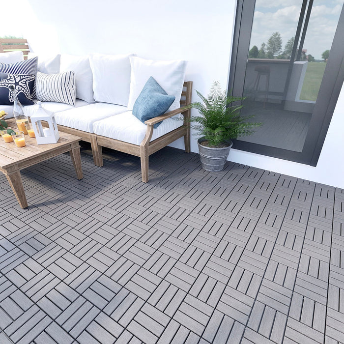 Interlocking Deck Tiles Checker Pattern, Square Acacia Hardwood Outdoor Flooring For Patio, Bancony, Pool Side