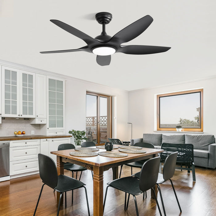 Indoor Ceiling Fan With 5 ABS Blades Remote Control Reversible Dc Motor For Living Room