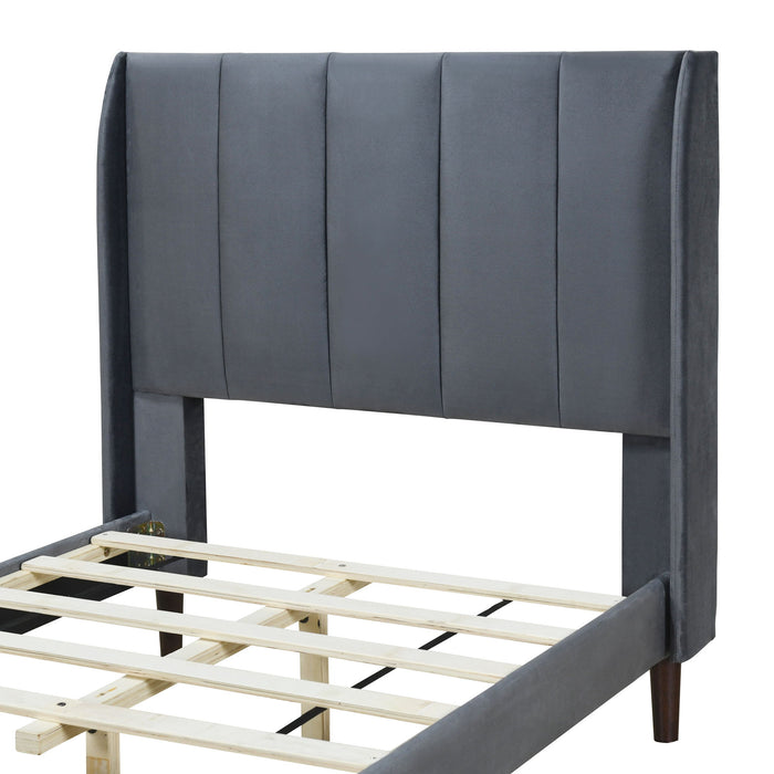 Upholstered Platform Bed Velvet