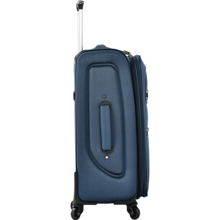 Softside Luggage Expandable 3 Piece Set Suitcase Upright Spinner Softshell Lightweight Luggage Travel Set - Dark Blue