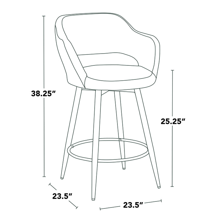 Margarite - Contemporary Fixed Height Counter Stool With Swivel With Round Footrest (Set of 2)