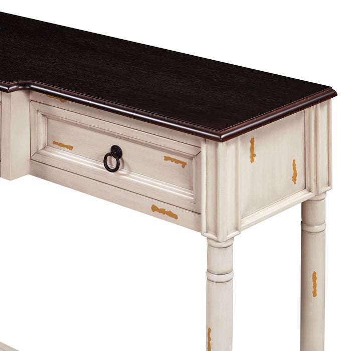 Console Table Sofa Table With Drawers For Entryway With Projecting Drawers And Long Shelf