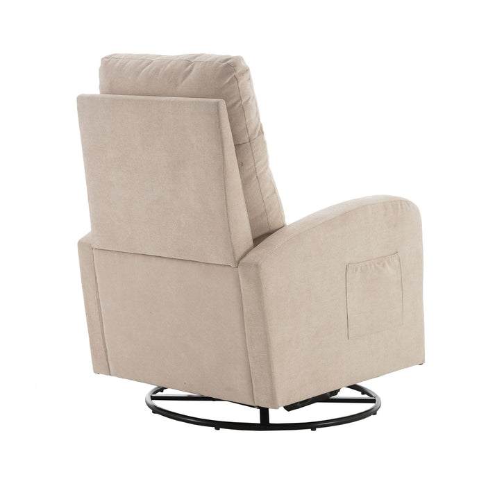 Jiada - Upholstered Swivel Glider Rocking Chair For Nursery Modern Style One Left Bag