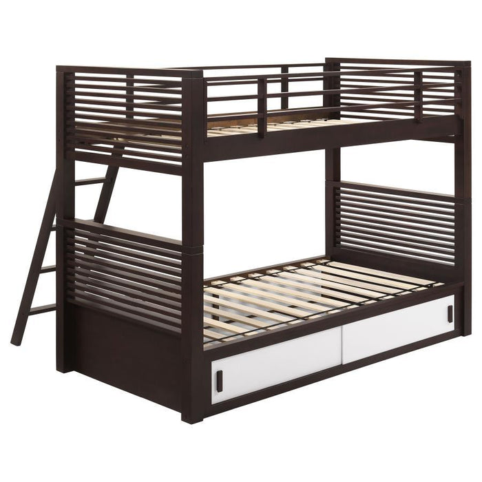 Oliver - Twin Over Twin Bunk Bed - Java