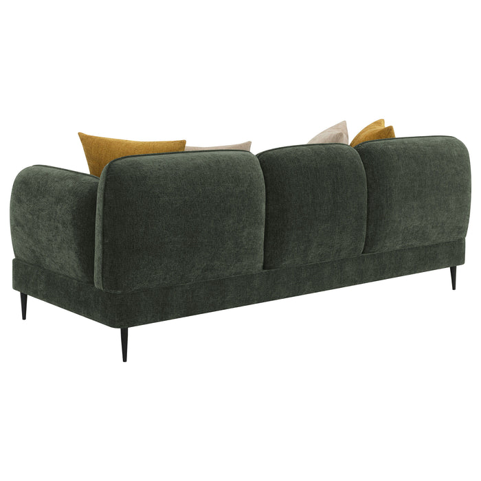 Jade - Chenille Upholstered Modern Track Arm Sofa - Green