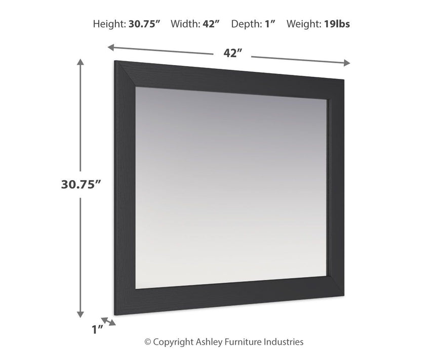 Nanforth - Graphite - Bedroom Mirror