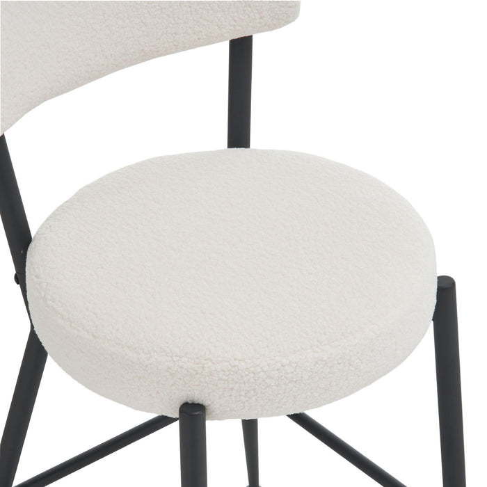 Modern Teddy Fabric Upholstered Bar Stools - Black Legs