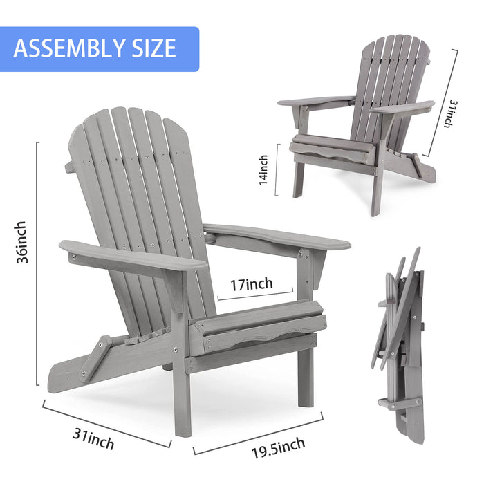 Lounge Patio Chair For Garden Outdoor Wooden Folding Adirondack Chair (Set of 2) Solid Cedar Wood Lounge Patio Chair For Garden