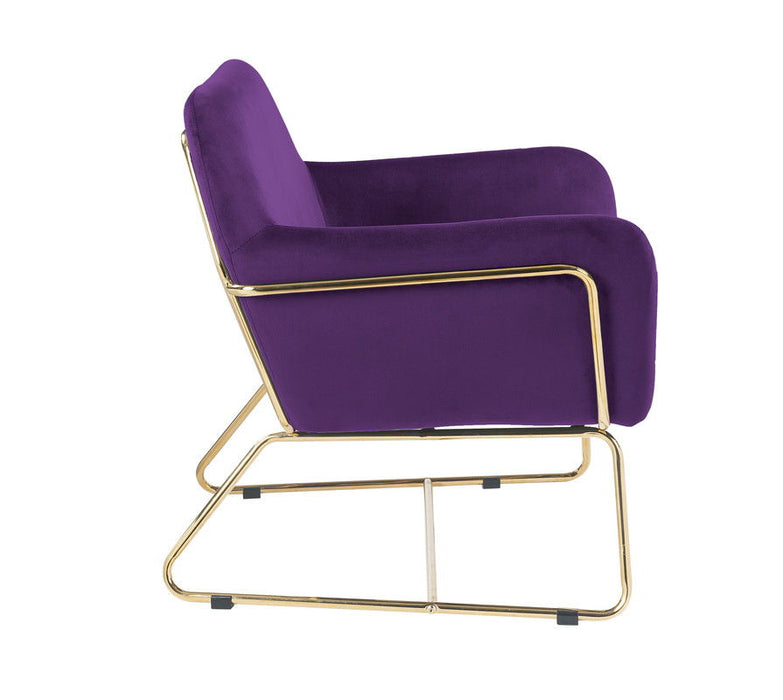 Keira - Velvet Accent Chair With Metal Base