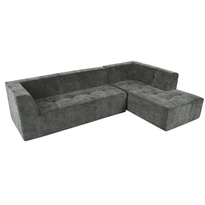 Modular Combination Living Room Sofa Set, Modern Minimalist Sofa, Living Room Upholstered Sofa Bed, Bedroom, 2 Pieces Computer Free Combination, L - Shaped