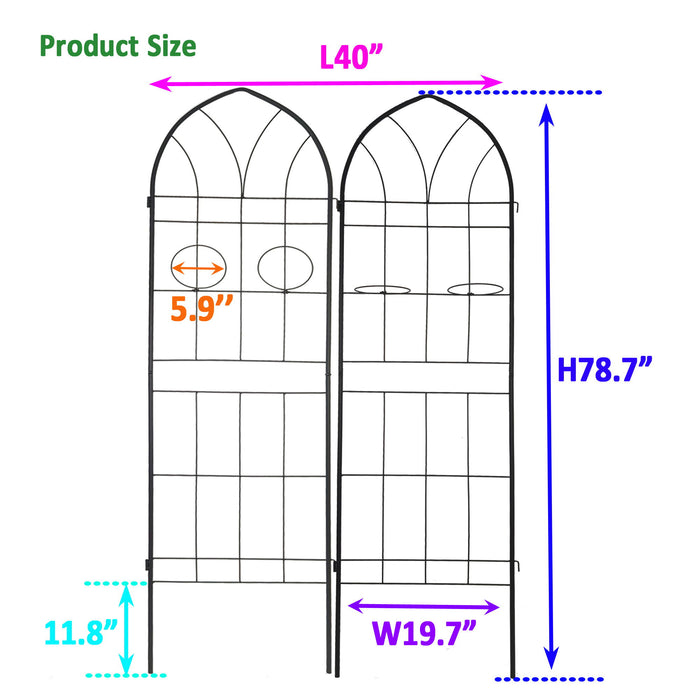 Metal Garden Trellis Rustproof Trellis For Climbing Plant, Outdoor Flower Support