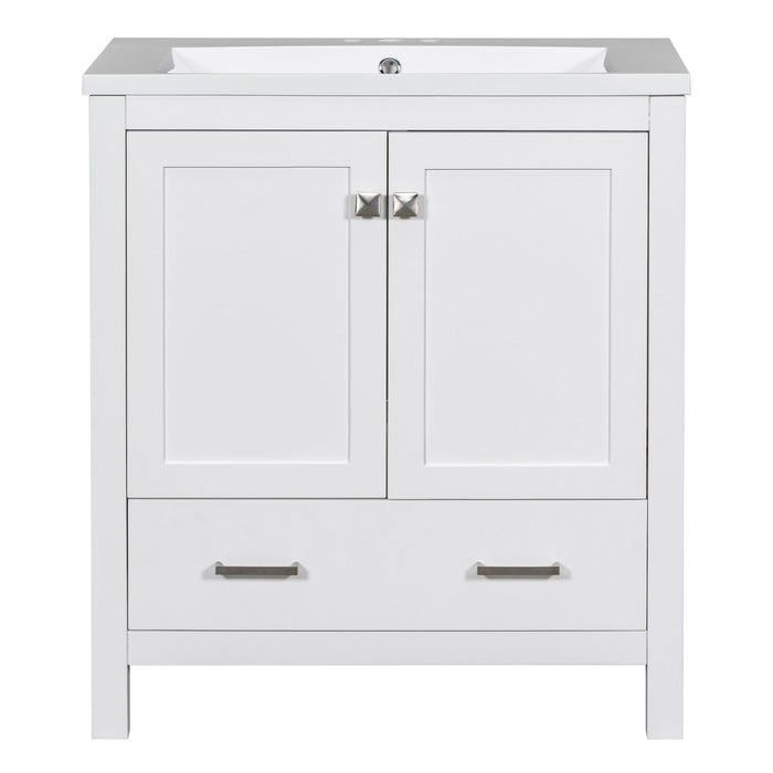 Bathroom Vanity With Single Sink, Combo Cabinet Undermount Sink, Bathroom Storage Cabinet With 2 Doors And A Drawer, Soft Closing, Multifunctional Storage, Solid Wood Frame