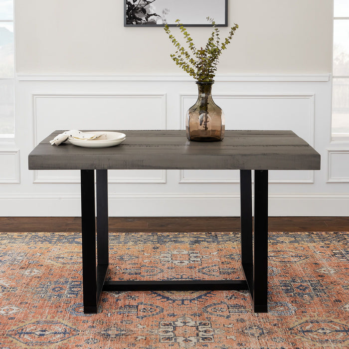 Rustic Metal And Solid Distressed Dining Table