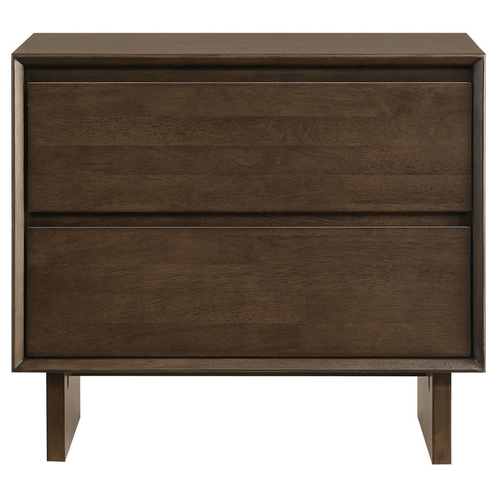 Glenwood - 2-Drawer Nightstand Bedside Table - Warm Brown