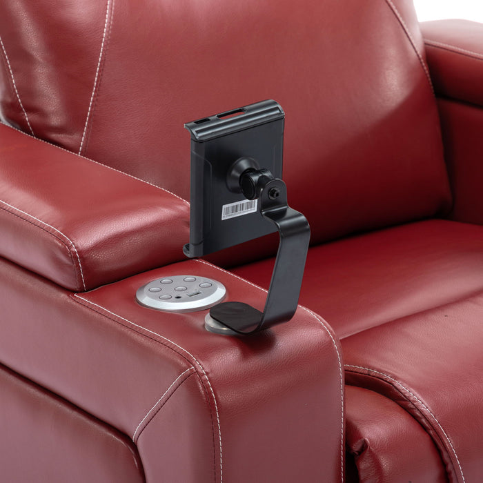 270° Swivel Power Recliner Individual Seat Home Theater Recliner With Surround Sound, Cup Holder, Removable Tray Table, Hidden Arm Storage For Living Room