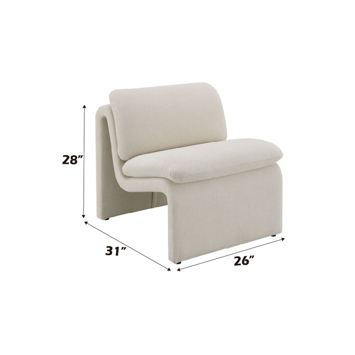 Jaeda - Innovative EleganceAccent Chair In Curved Shape - Beige