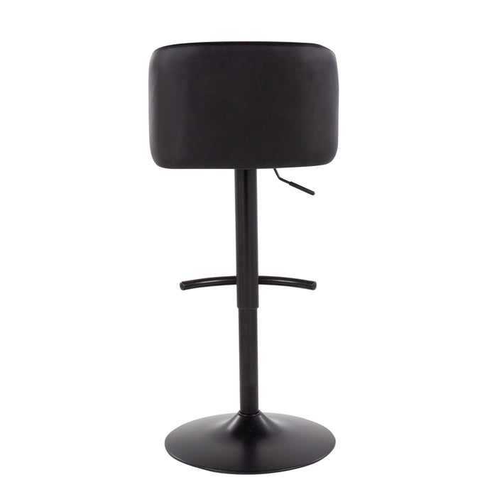 Toriano - Contemporary Adjustable Bar Stool With Rounded T Footrest (Set of 2)