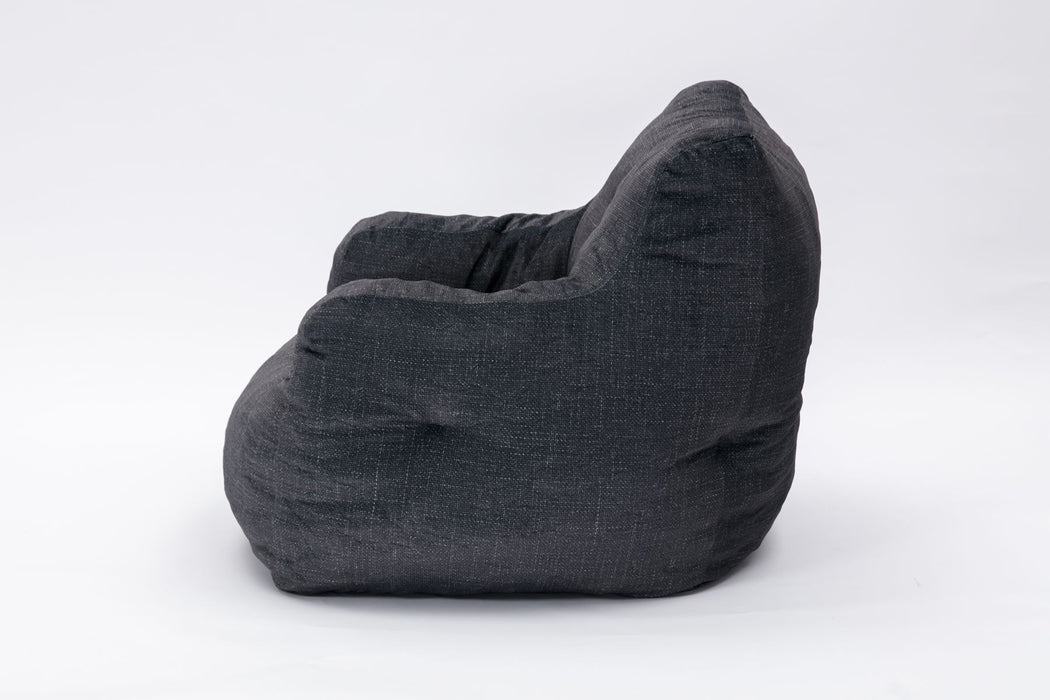 Soft Teddy Fabric Tufted Foam Bean Bag Chair With Teddy Fabric