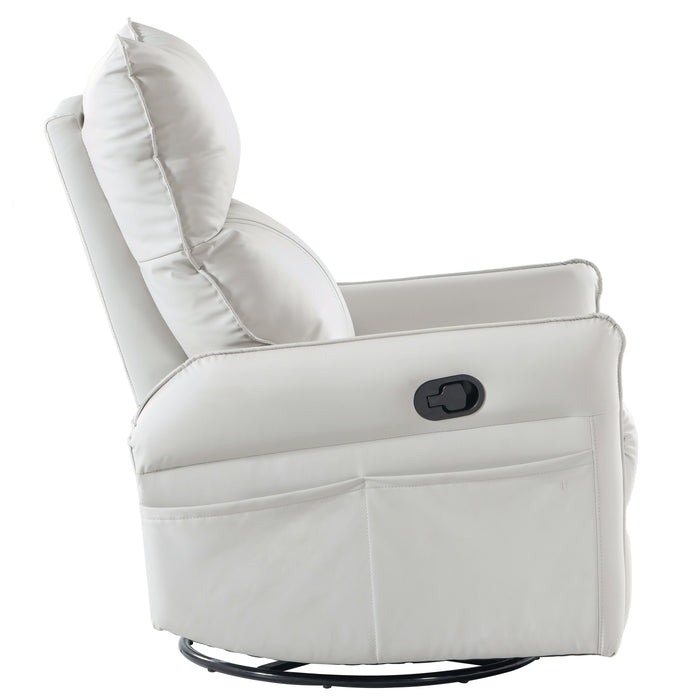 Rocking Recliner Chair, 360 Degree Swivel Nursery Rocking Chair, Glider Chair, Modern Small Rocking Swivel Recliner Chair For Bedroom, Living Room Chair Home Theater Seat, Phone Holder