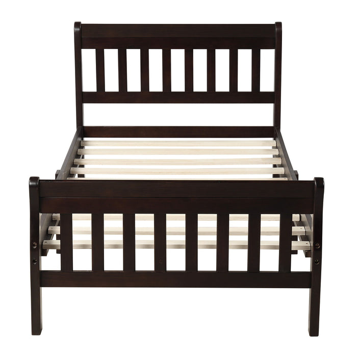 Platform Bed Frame Panel Bed Mattress Foundation Sleigh Bed With Headboard / Footboard / Wood Slat Support