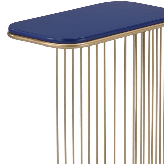 Aviena - Display & Utility Functioned Accent Table - Blue / Gold