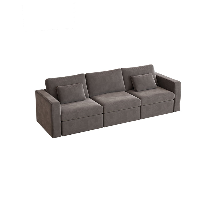 3 Seats Modern U-Shape Sectional Sofa, Oversized Upholstery Chaise Couch With Storage Ottomans For Living Room / Loft / Apartment / Office