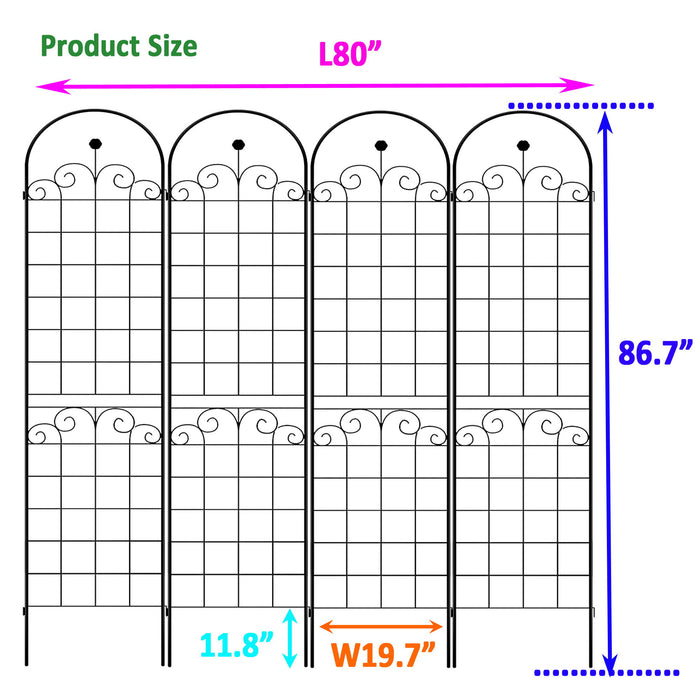 Metal Garden Trellis For Climbing Plants Outdoor Rustproof Plant Support Rose Trellis Netting Trellis