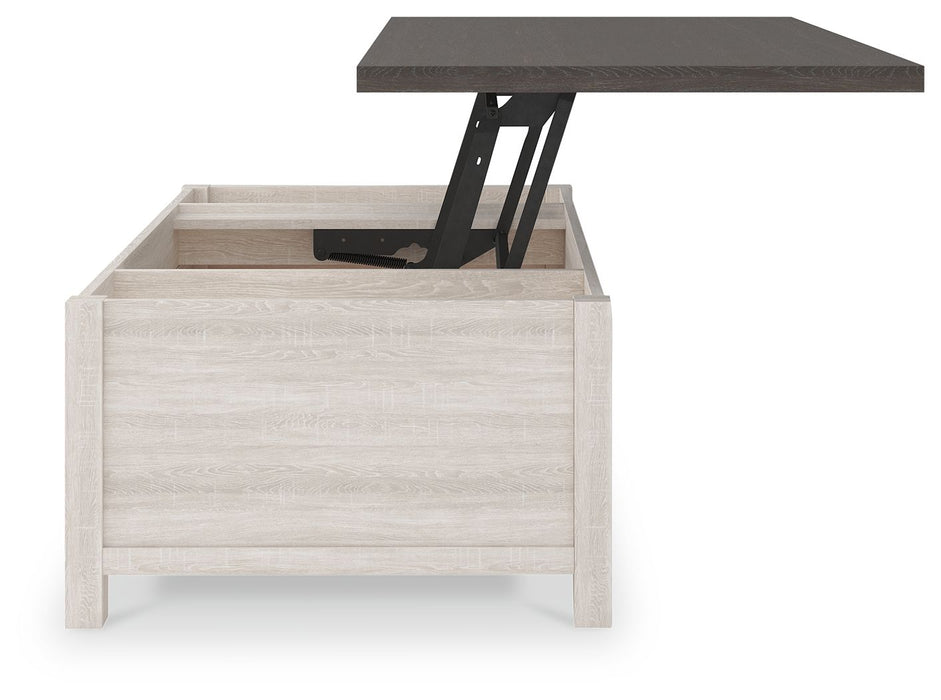 Dorrinson - White / Black / Gray - Lift Top Cocktail Table