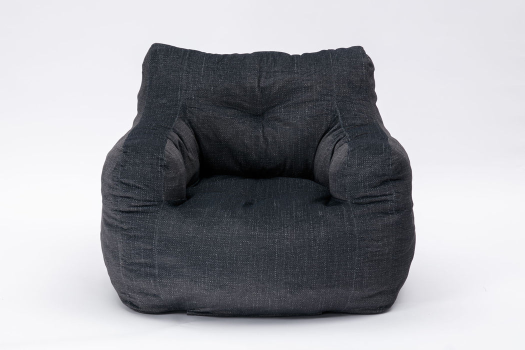 Soft Teddy Fabric Tufted Foam Bean Bag Chair With Teddy Fabric