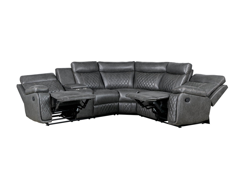 Home Theater Seating Manual Recliner With Cup Holder, Hide - Away Storage PU Reclining Sofa For Living Room, Home Theater