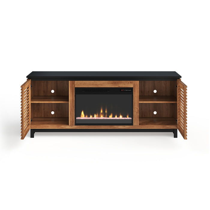 Graceland - 69" Fireplace TV Stand - Black / Bourbon