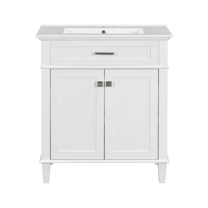 Bathroom Vanity With Ceramic Basin, Soft Close Door And Adjustable Shelves