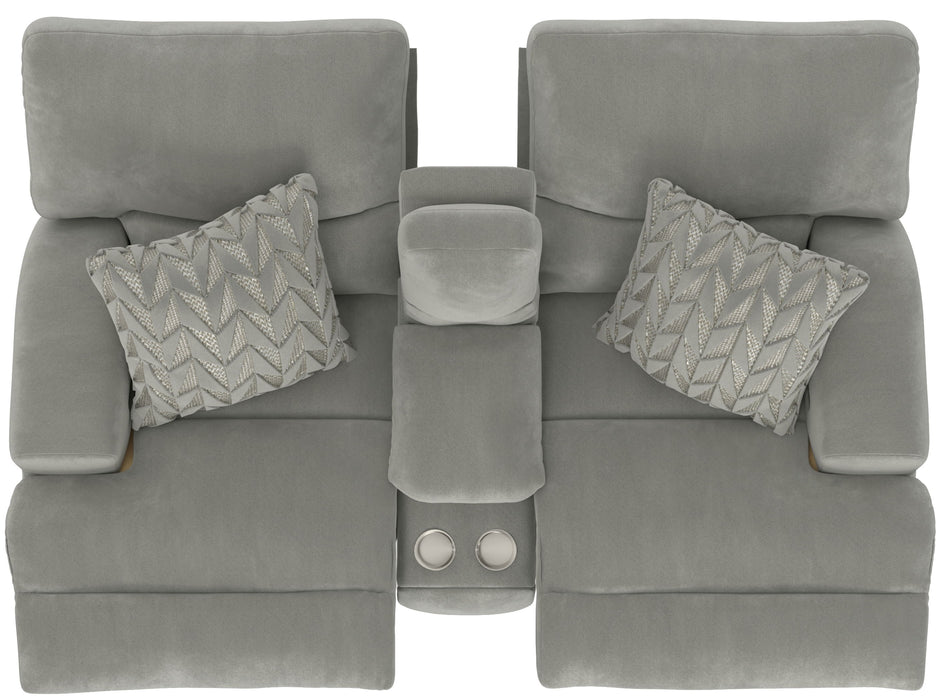 Renaldo - Power Lay Flat Recline Console Loveseat With Zero Gravity - Stone