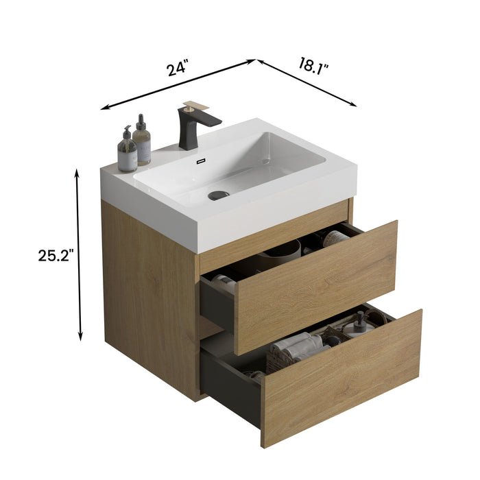 Alice - Bathroom Vanity With Sink, Large Storage Wall Mounted Floating Bathroom Vanity For Modern Bathroom