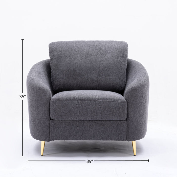 Yuina - Linen Chair - Gray