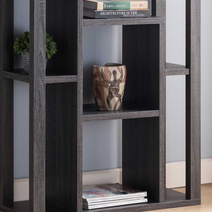 Multi-Level Shelve Showcase Cabinet, Home Display Cabinet - Distressed Grey