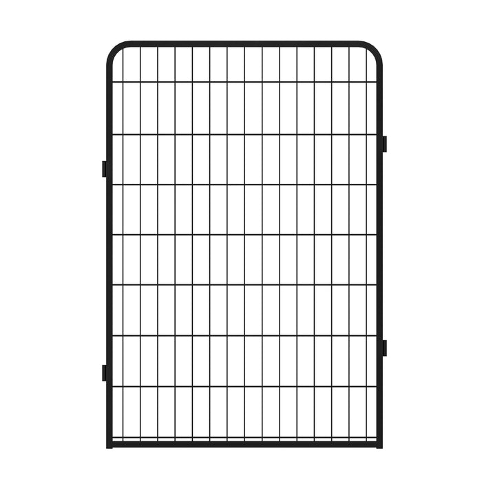 81.1" 12 Panels Heavy Duty Metal Playpen With Door, Dog Fence Pet Exercise Pen For Outdoor - Black