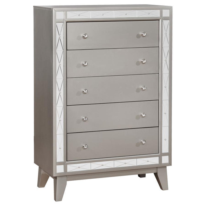 Leighton - 5-Drawer Chest - Metallic Mercury