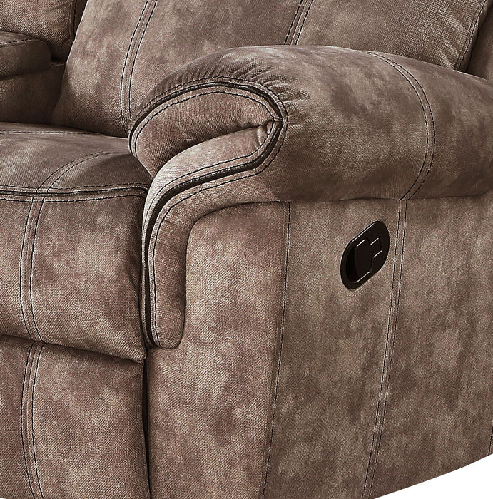 Zubaida - Two Tone Velvet Recliner Loveseat With USB Port Console