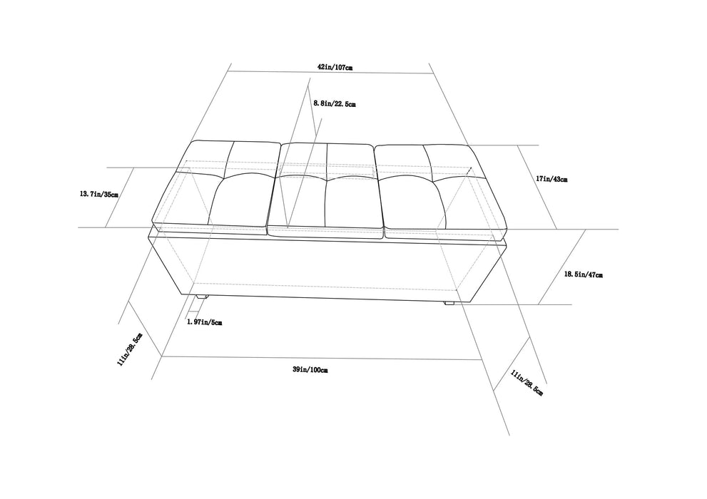 Avalon - Tray Storage Ottoman with Lift Up Lids