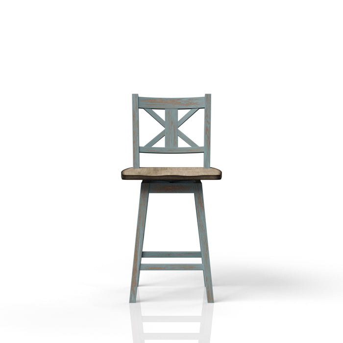 Swivel Counter Stool - Aqua Blue