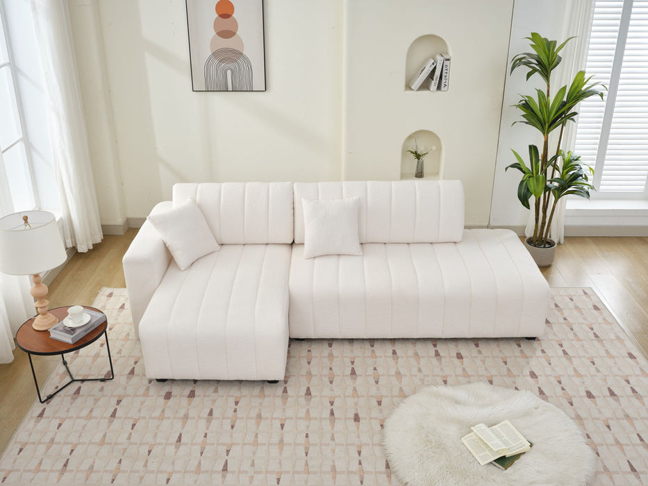 Jessica - Lamb Wool Sectional Sofa With Chaise