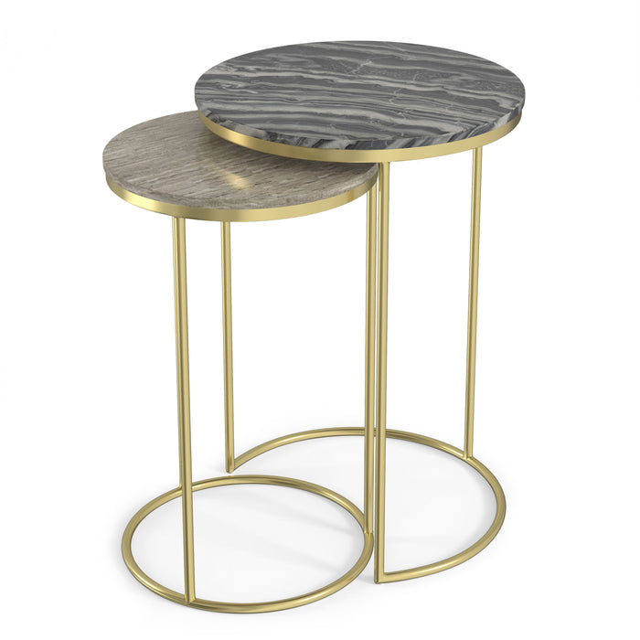 Ashley - 2 Pc Nesting Table - Gold