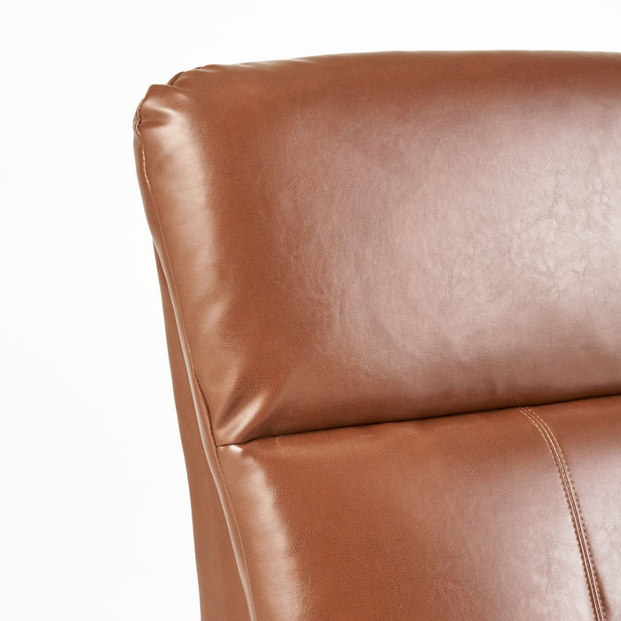 Wide Faux Leather Push Back Standard Recliner - Hazelnut