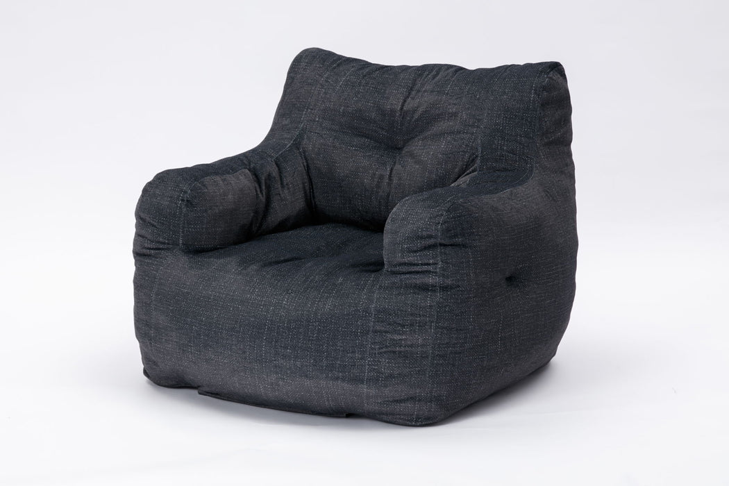 Soft Teddy Fabric Tufted Foam Bean Bag Chair With Teddy Fabric