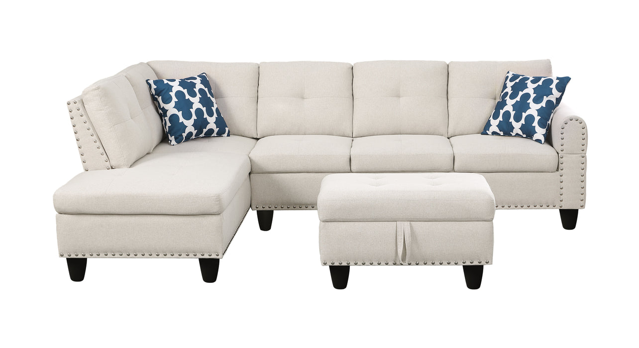 Alger - 98" Wide Left Hand Facing Sofa & Chaise With Ottoman