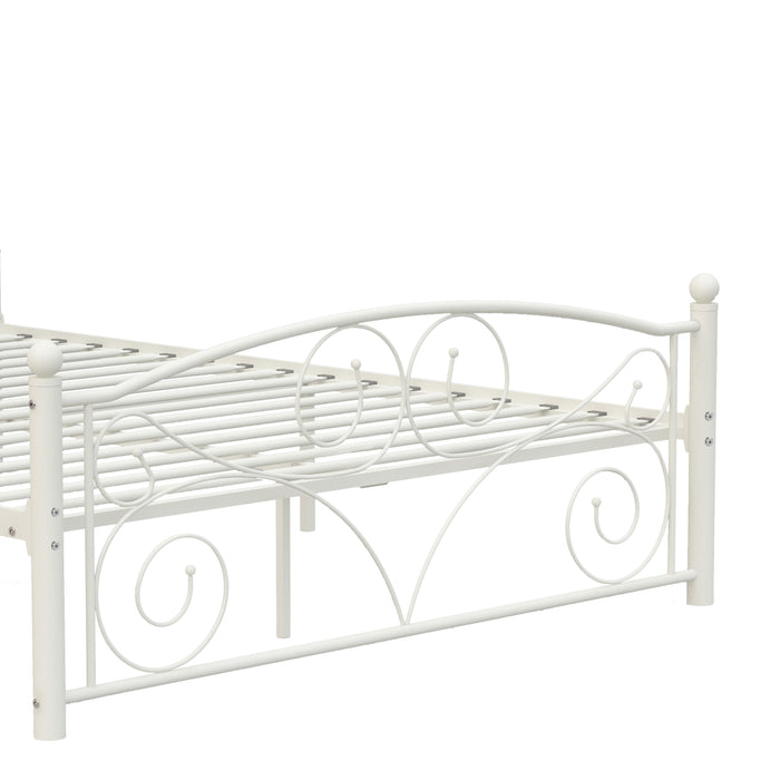 Unique Flower Sturdy System Metal Bed Frame With Headboard And Footboard